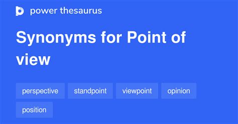 point of view thesaurus|POINT OF VIEW in Thesaurus: 100+ Synonyms & Antonyms for .